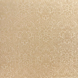 Vinyl-print wallcovering in a tonal gold ornate scroll motif, shown as a product swatch.