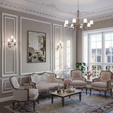 Plain tonal textured vinyl-backed wallcovering in fine linen-weave finish, ivory ground, shown applied to a wall.