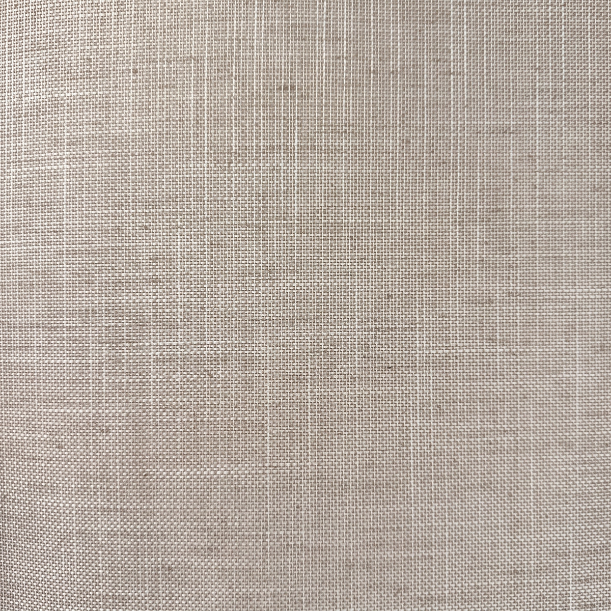 Plain tonal textured vinyl-backed wallcovering in fine linen-weave finish, ivory ground, shown applied to a wall.