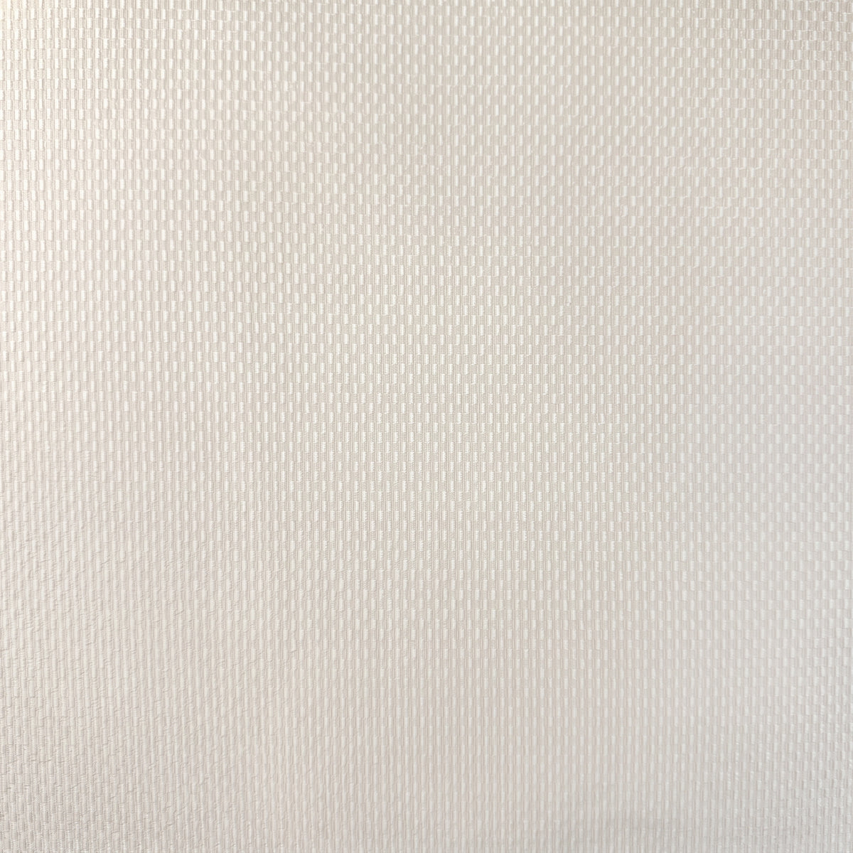 Plain tonal textured vinyl-backed wallcovering in fine compressed-weave finish, warm-white ground, shown applied to a wall.